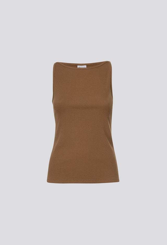 Vera Rib Tank Top Khaki