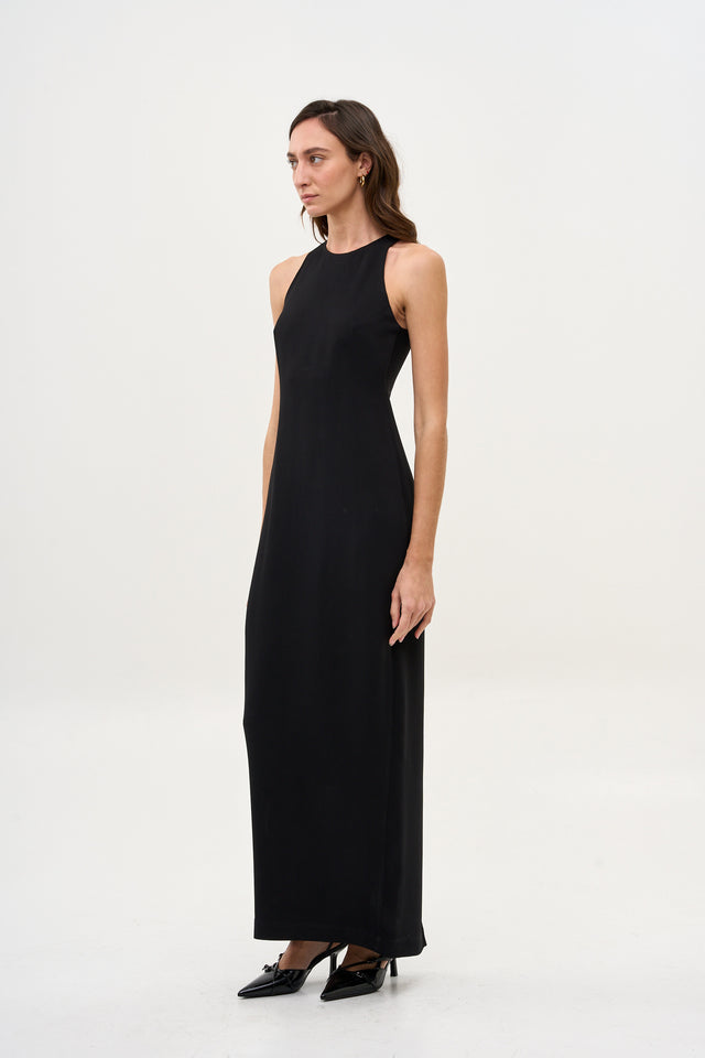 Nicki Maxi Dress Crepe Black