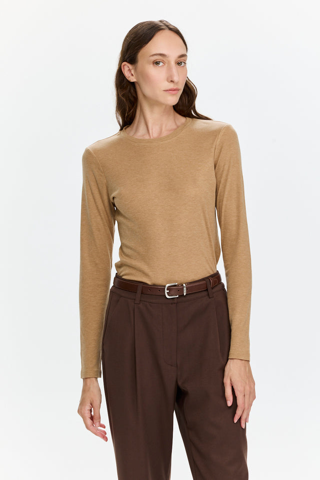 Mili Tencel Silk Top Light Brown