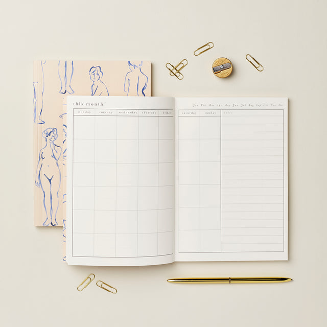 AYO Blue Nudes Weekly Planner