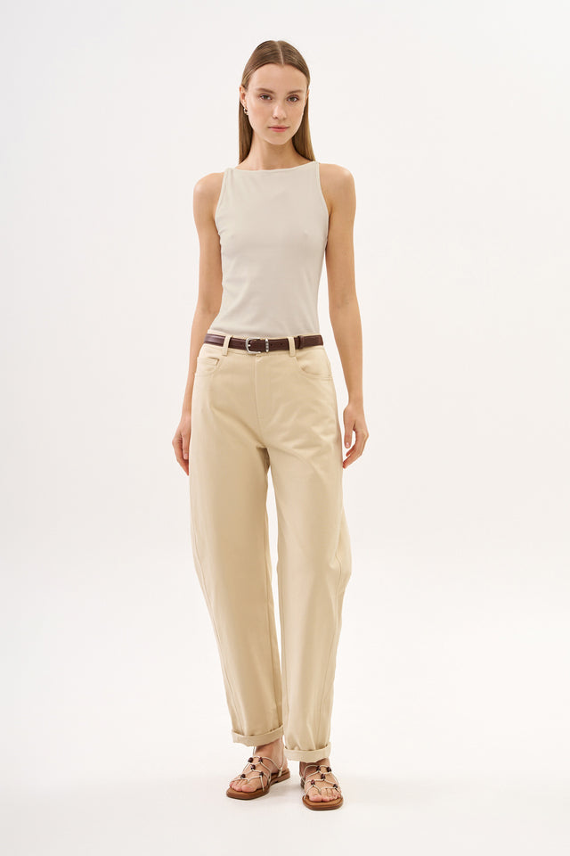 Vera Rib Tank Top Oat