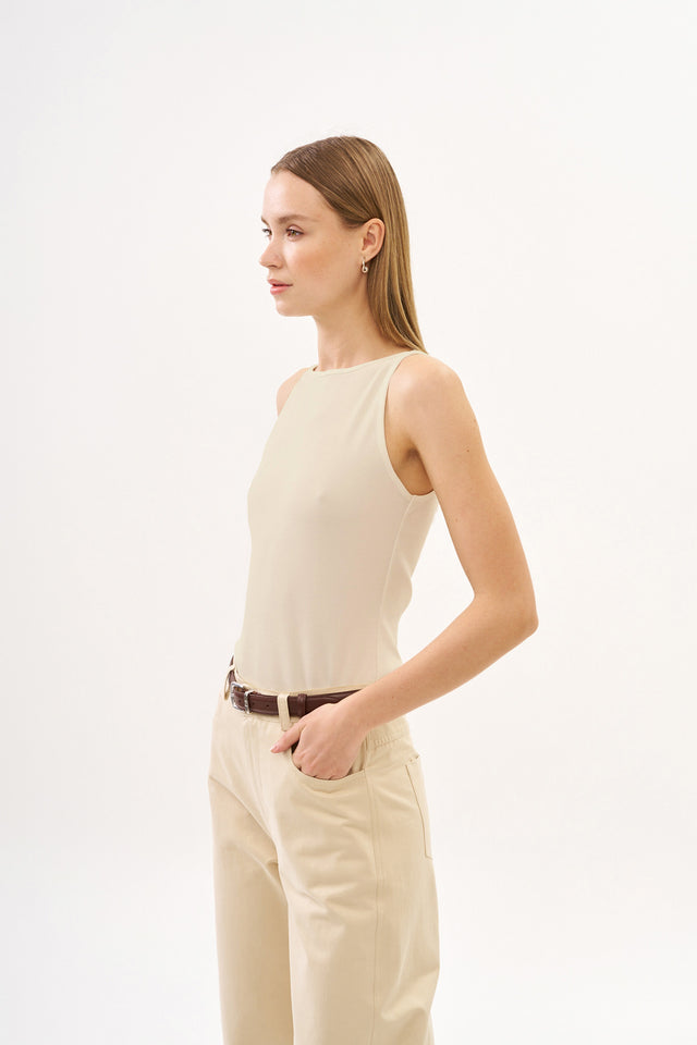 Vera Rib Tank Top Oat