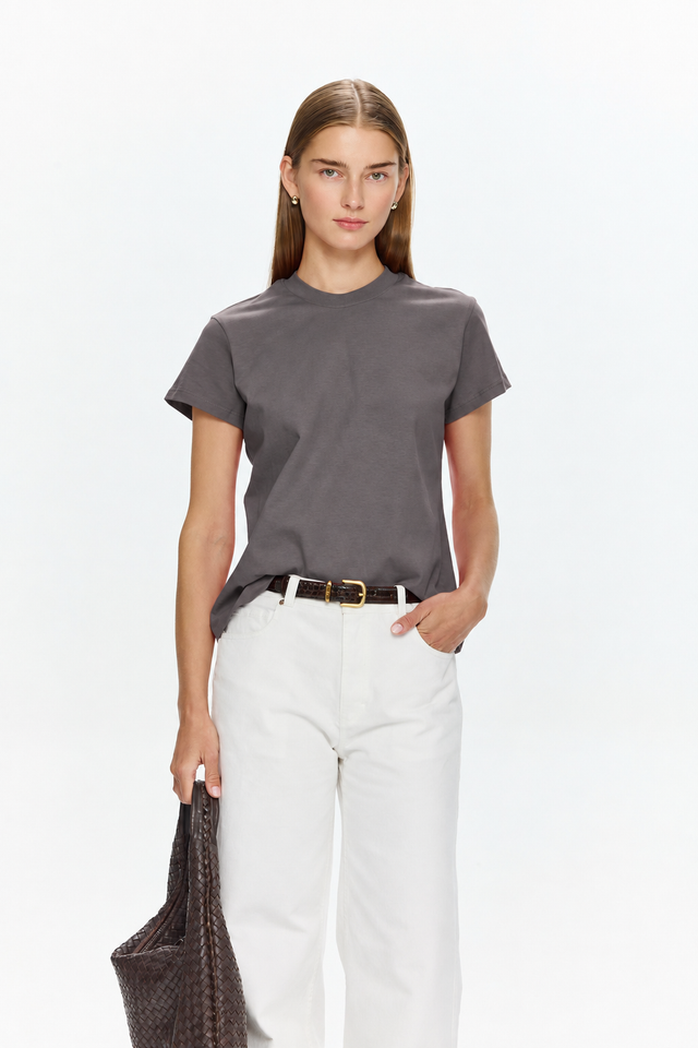 Tres fitted T Dark Gray