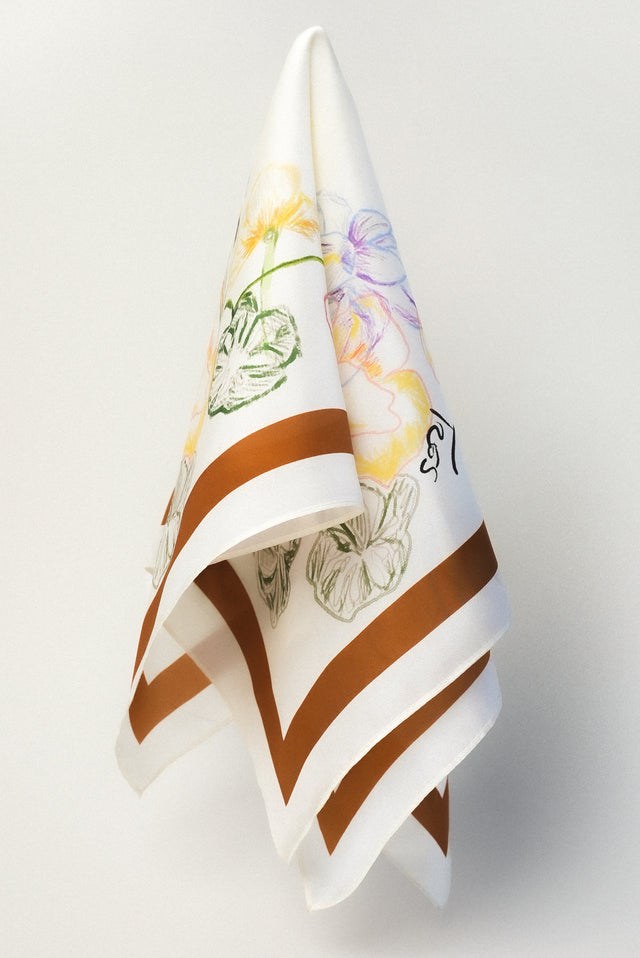 Beige Future Flourish Scarf