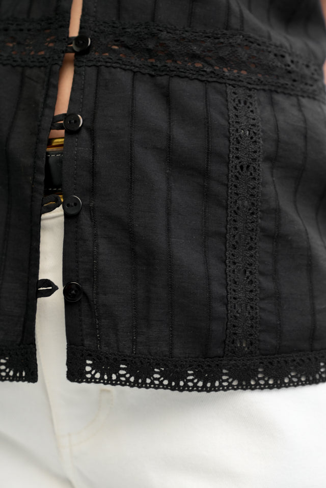 Camille Lace Top Black