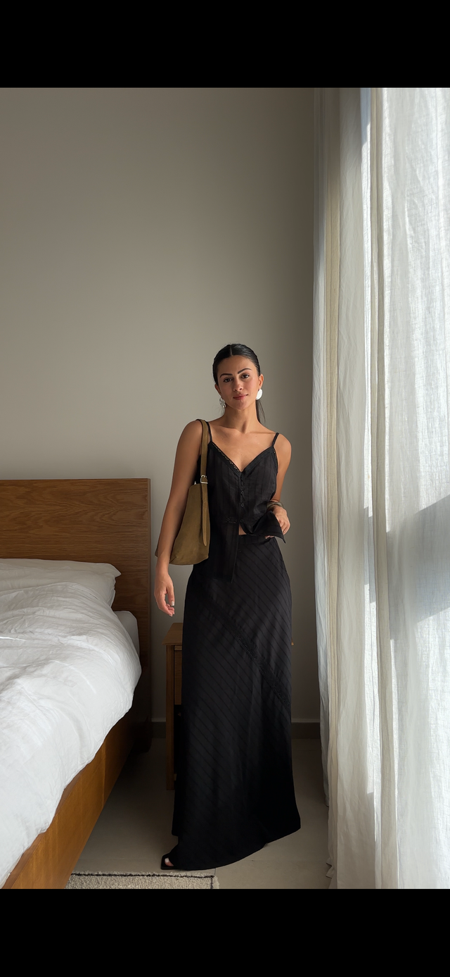 Camille Lace Skirt Black