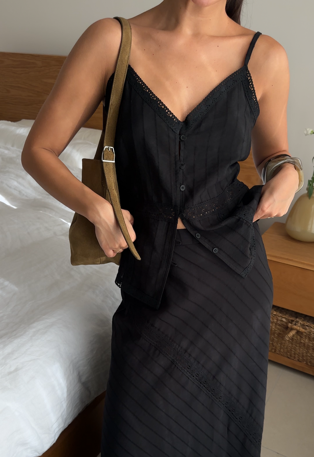 Camille Lace Top Black