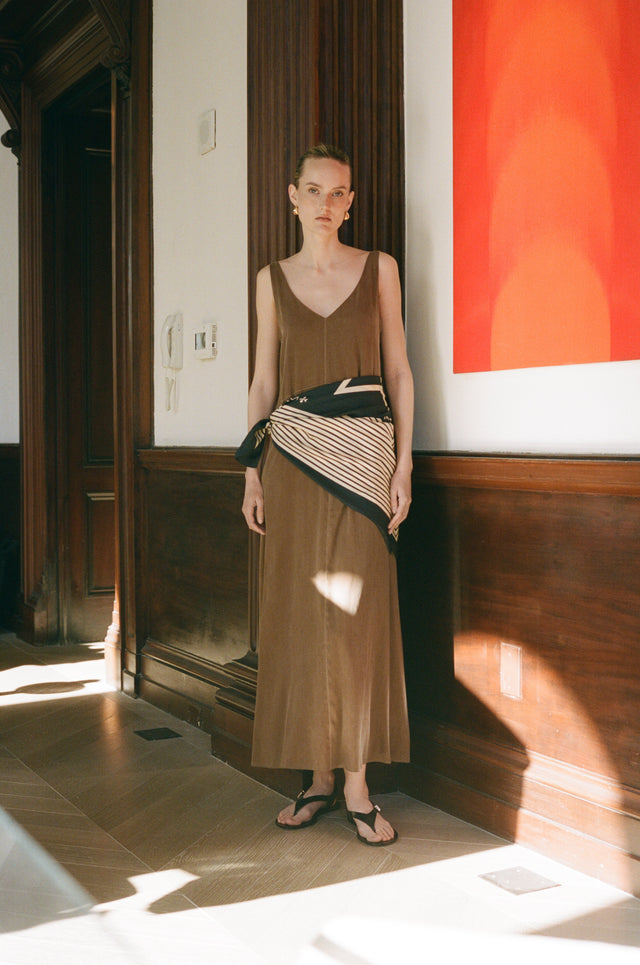 Stripes Large Black Scarf