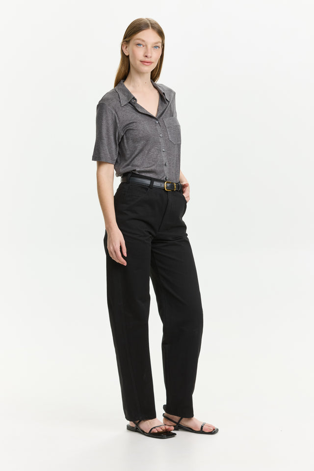 Barrel Leg Pants Black