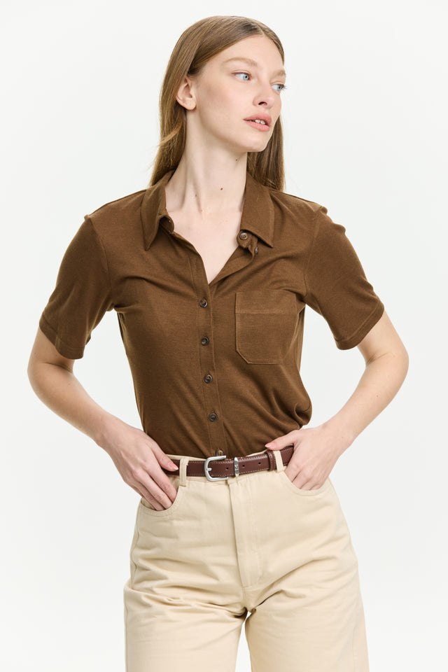 Alison Soft Blouse Brown