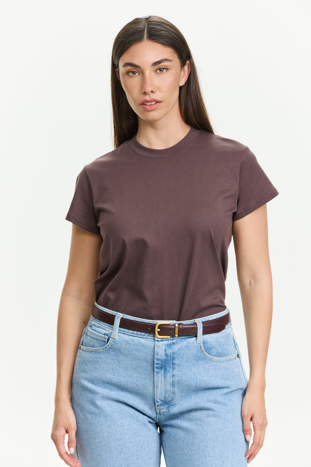 Tres fitted T Dark Brown