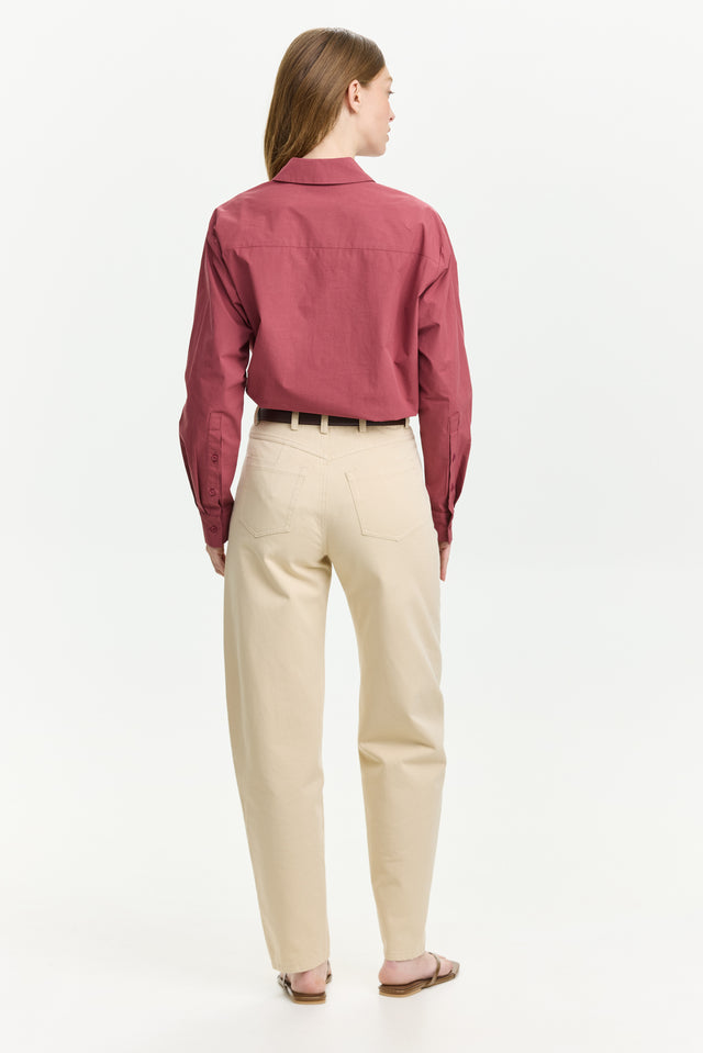 Barrel Leg Pants Beige
