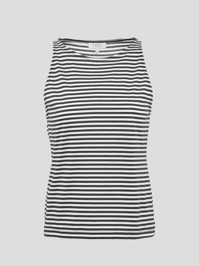 Boat neck Stripes Black