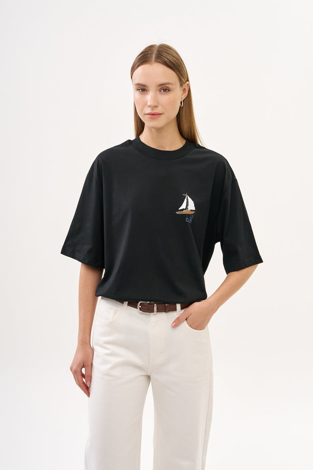 Le Femmes Oversized T Black