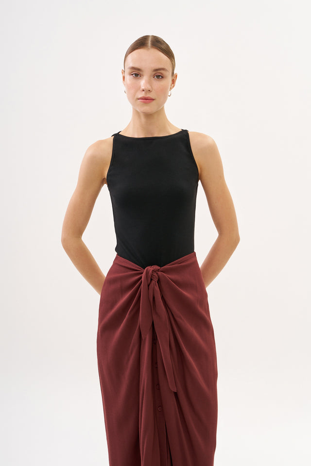 Vera Rib Tank Top Black