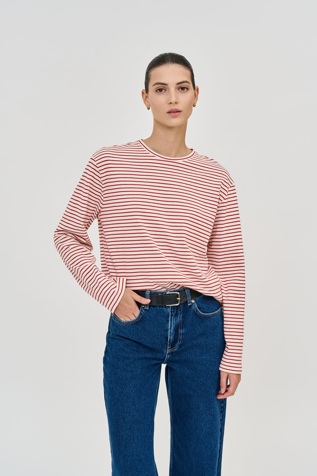 Long Sleeve T Red Stripes