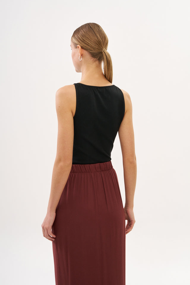 Vera Rib Tank Top Black