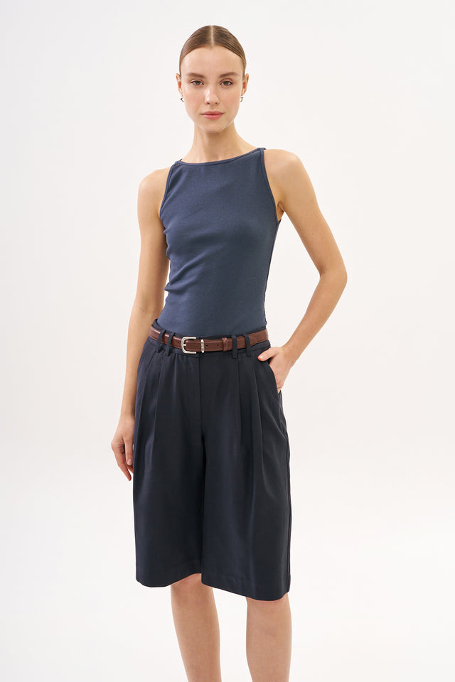 Noah Bermuda Tencel Dark Blue