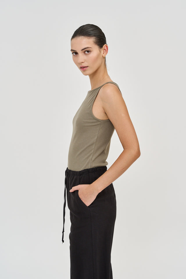 Vera Rib Tank Top Olive