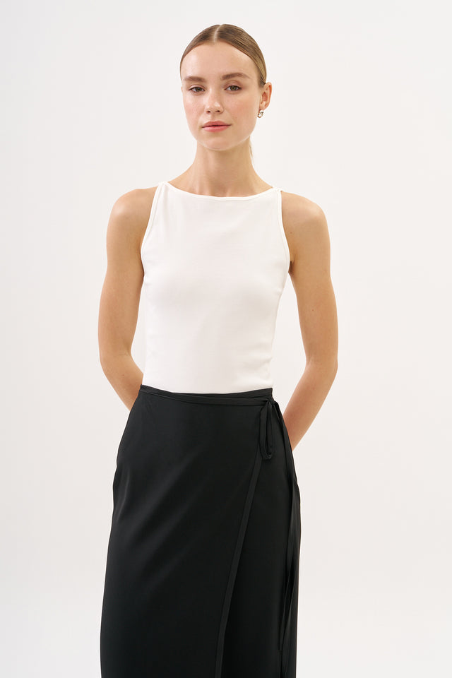 Vera Rib Tank Top White