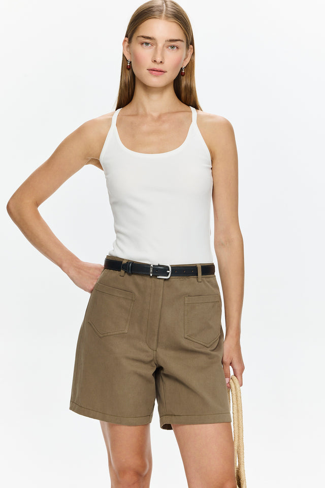 Pre-order: Lin Scop-neck Top White