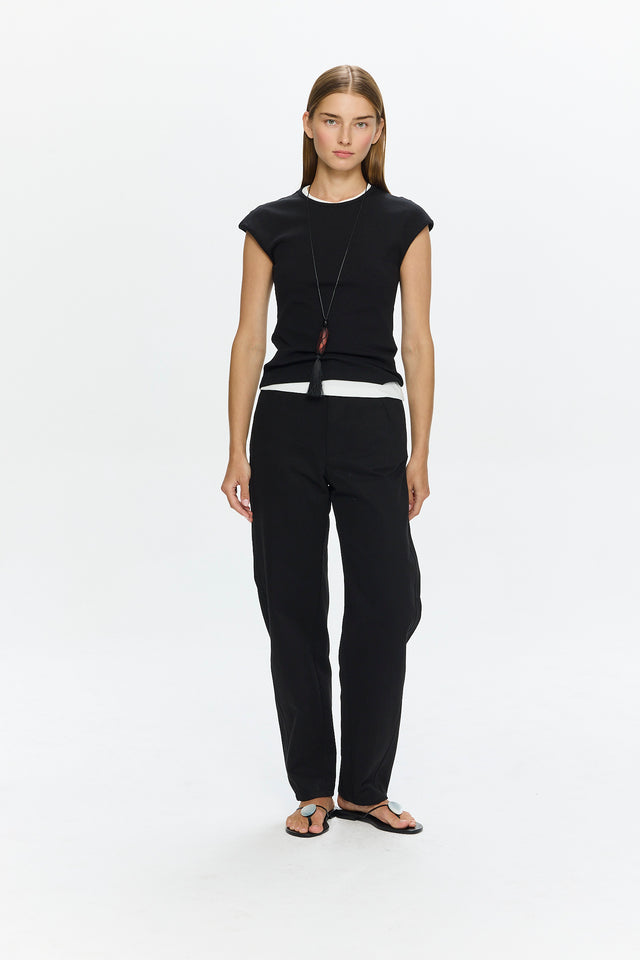 Barrel Leg Pants Black