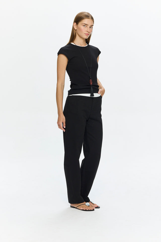 Barrel Leg Pants Black