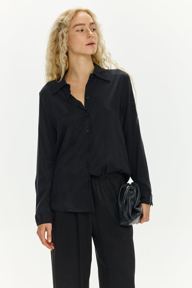 Cupro Blouse Black