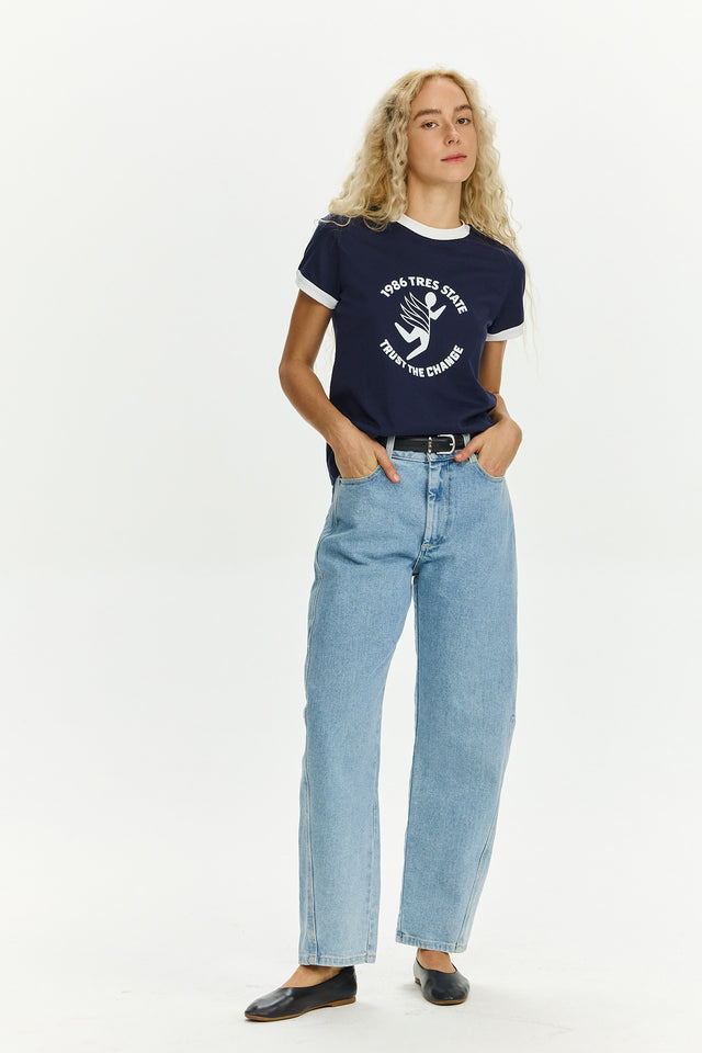 Barrel Leg Denim Light Blue