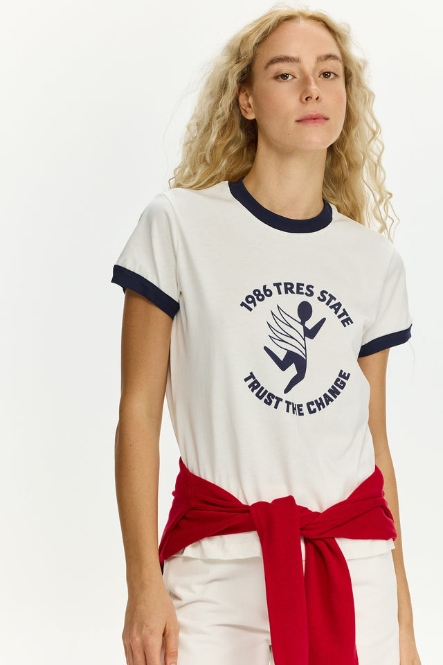 Trust The Change Fitted T White
