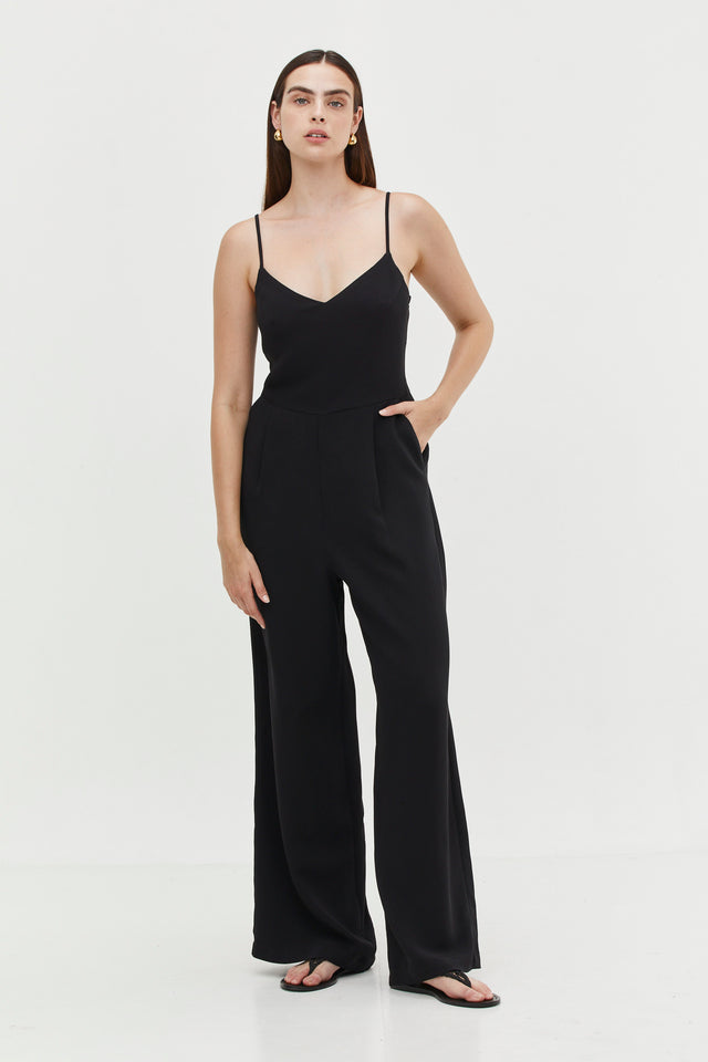 Lily Jumpsuit Crepe Black