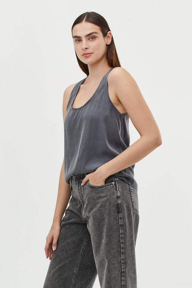 Olivia Top Cupro Grey