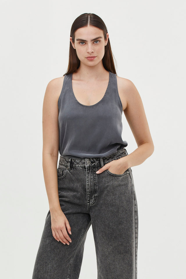 Olivia Top Cupro Grey