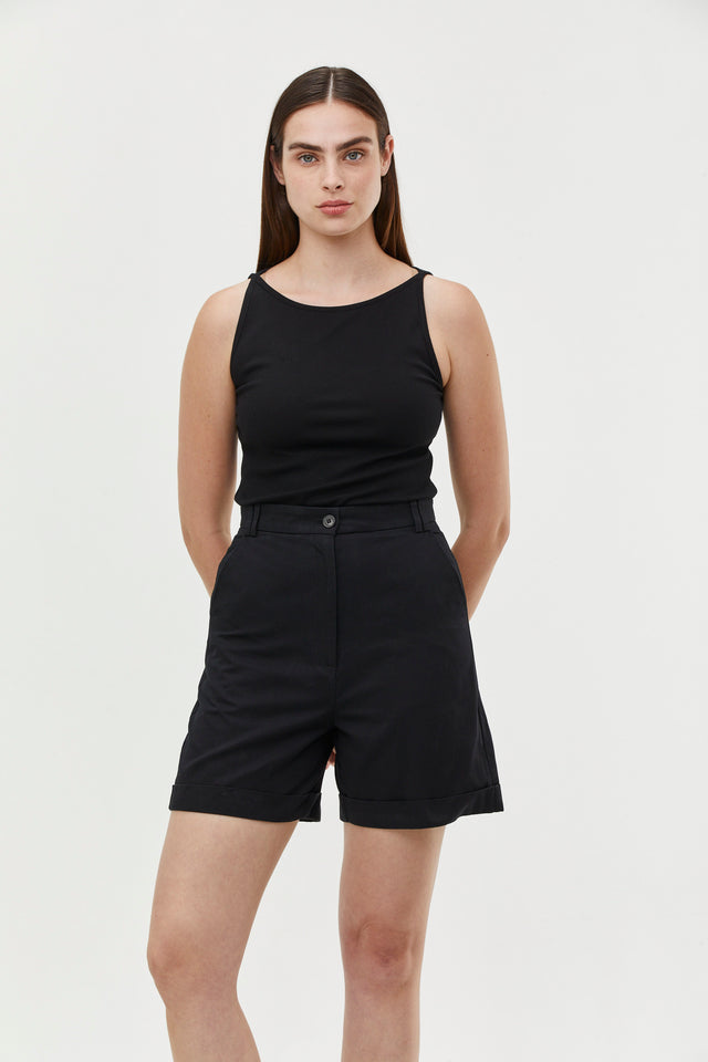 Leon Shorts Cotton Black