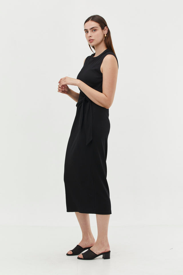 Sophie Rib Dress Black