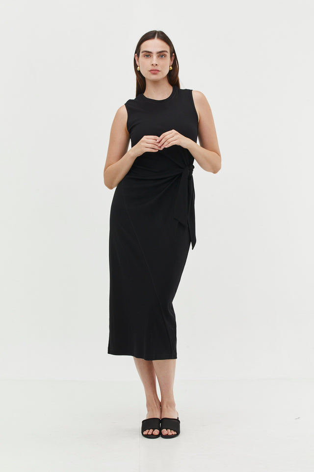 Sophie Rib Dress Black