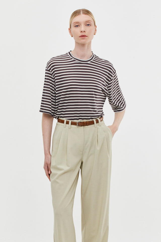 Oversized T Stripes Brown