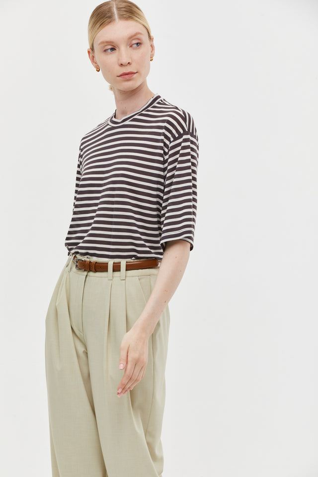 Oversized T Stripes Brown