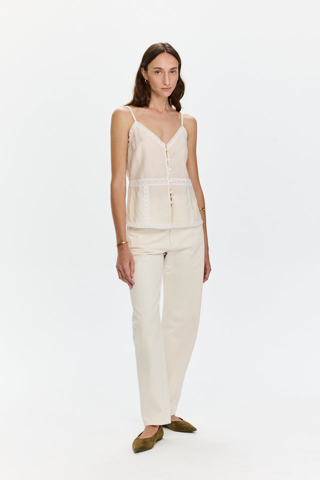 Camille Lace Top Beige