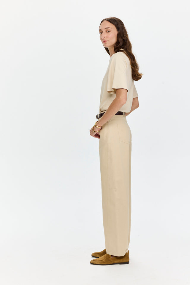 Barrel Leg Pants Beige