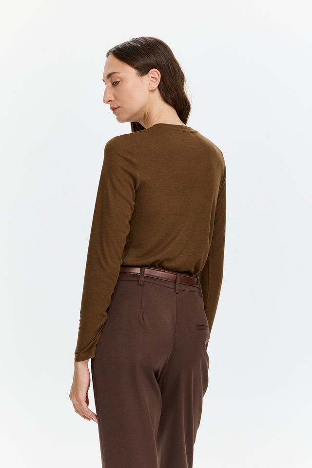 Mili Tencel Silk Top Brown