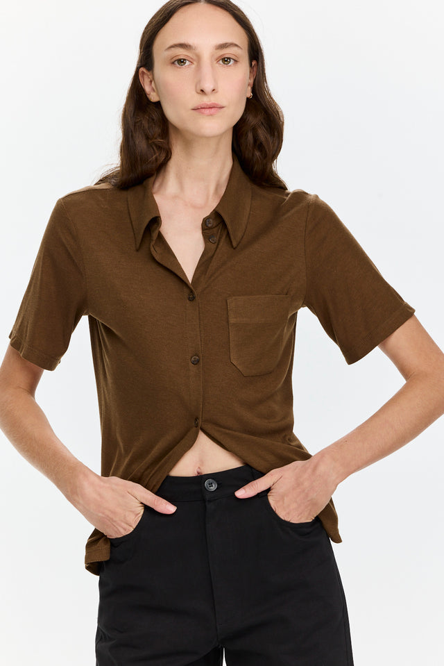 Alison Soft Blouse Brown