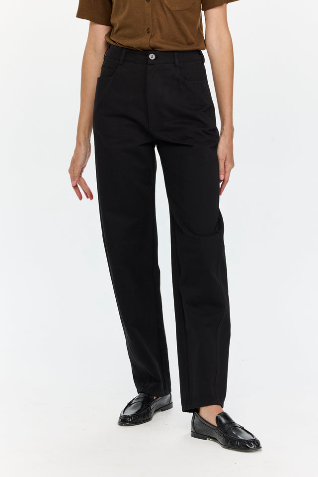 Barrel Leg Pants Black