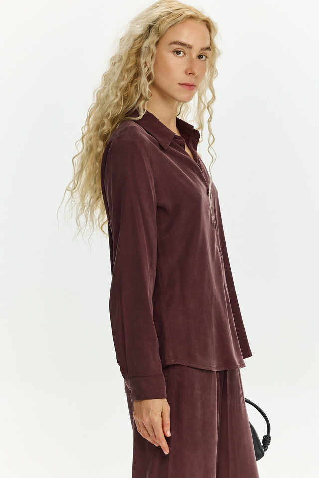 Cupro Blouse Bordeaux
