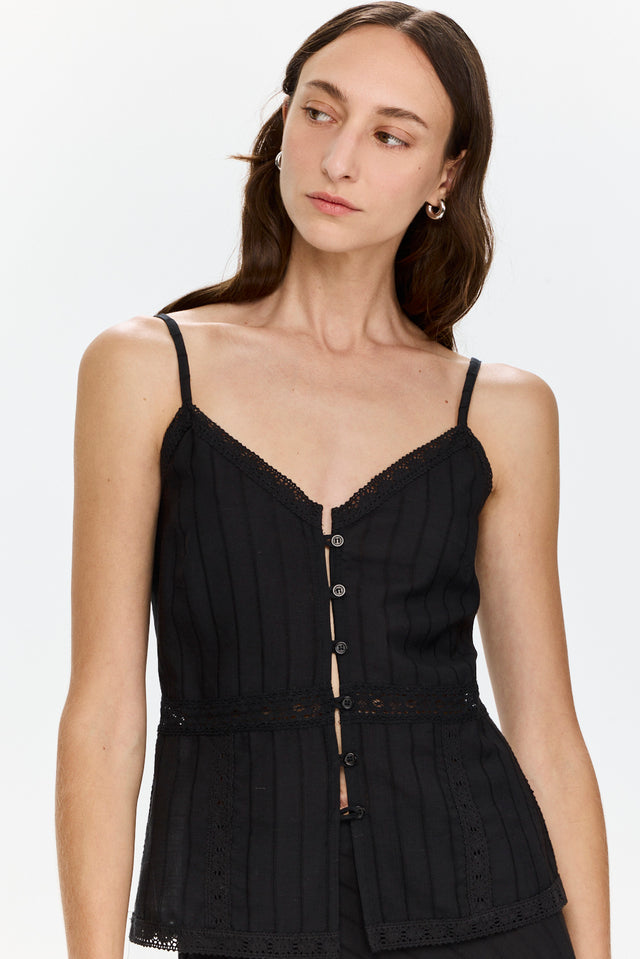 Camille Lace Top Black