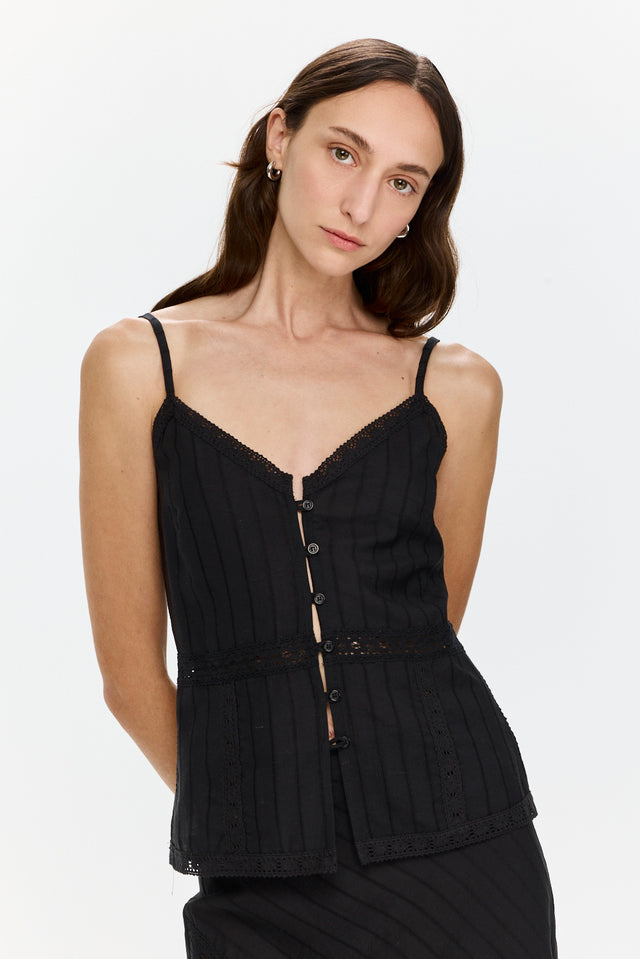 Camille Lace Top Black