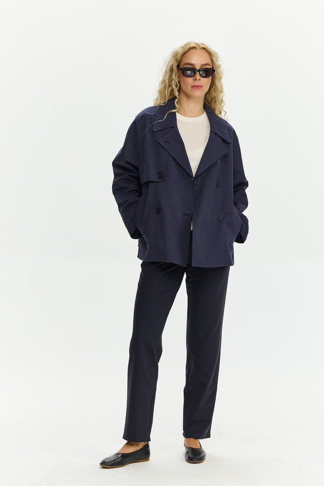 Colette Trench Indigo Blue