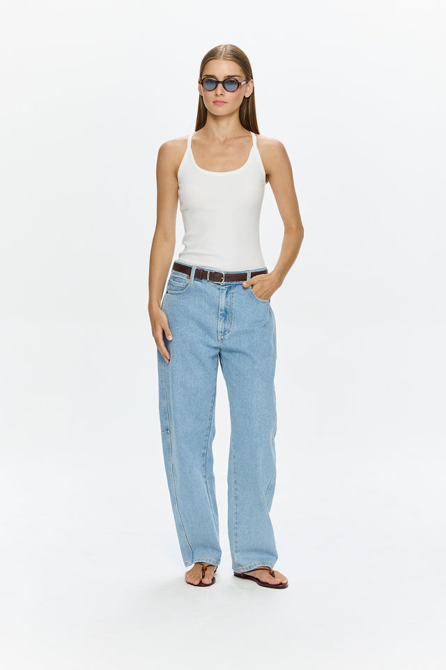 Barrel Leg Denim Light Blue