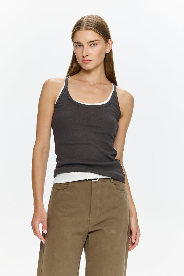 Pre-order: Lin Scop-neck Top Grey