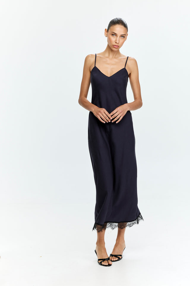 Pre-order: Lace Slip Dress Black